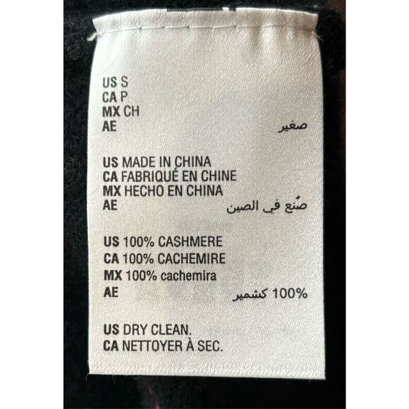 Charter Club Luxury Black With Multi PomPom 100% Cashmere Seeater NWT Size Small - Picture 6 of 6